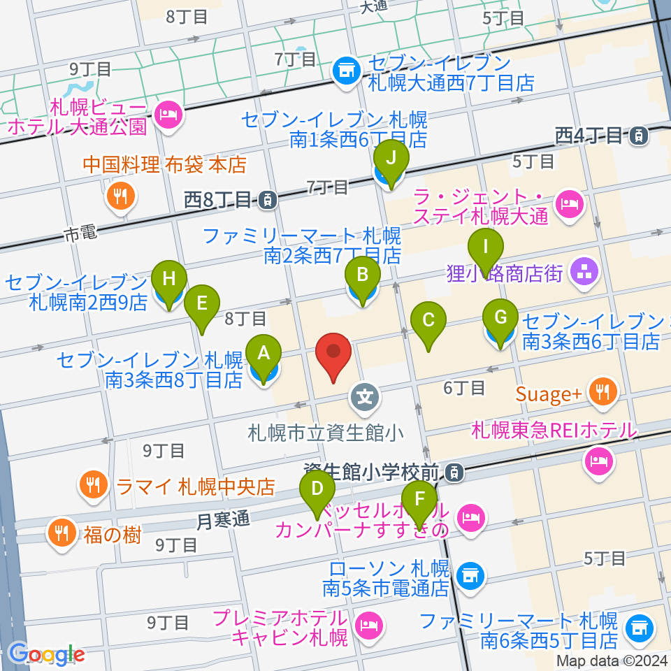 井関楽器周辺のコンビニエンスストア一覧地図