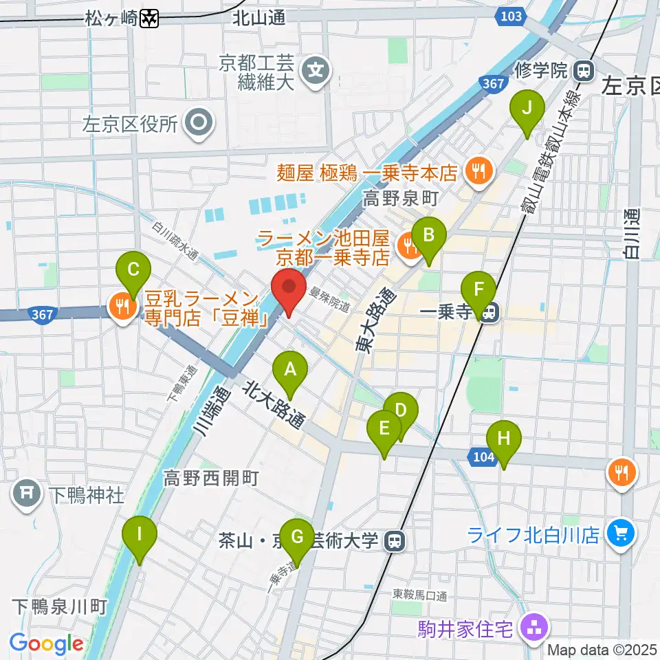 ギターランド フルアップ周辺のコンビニエンスストア一覧地図
