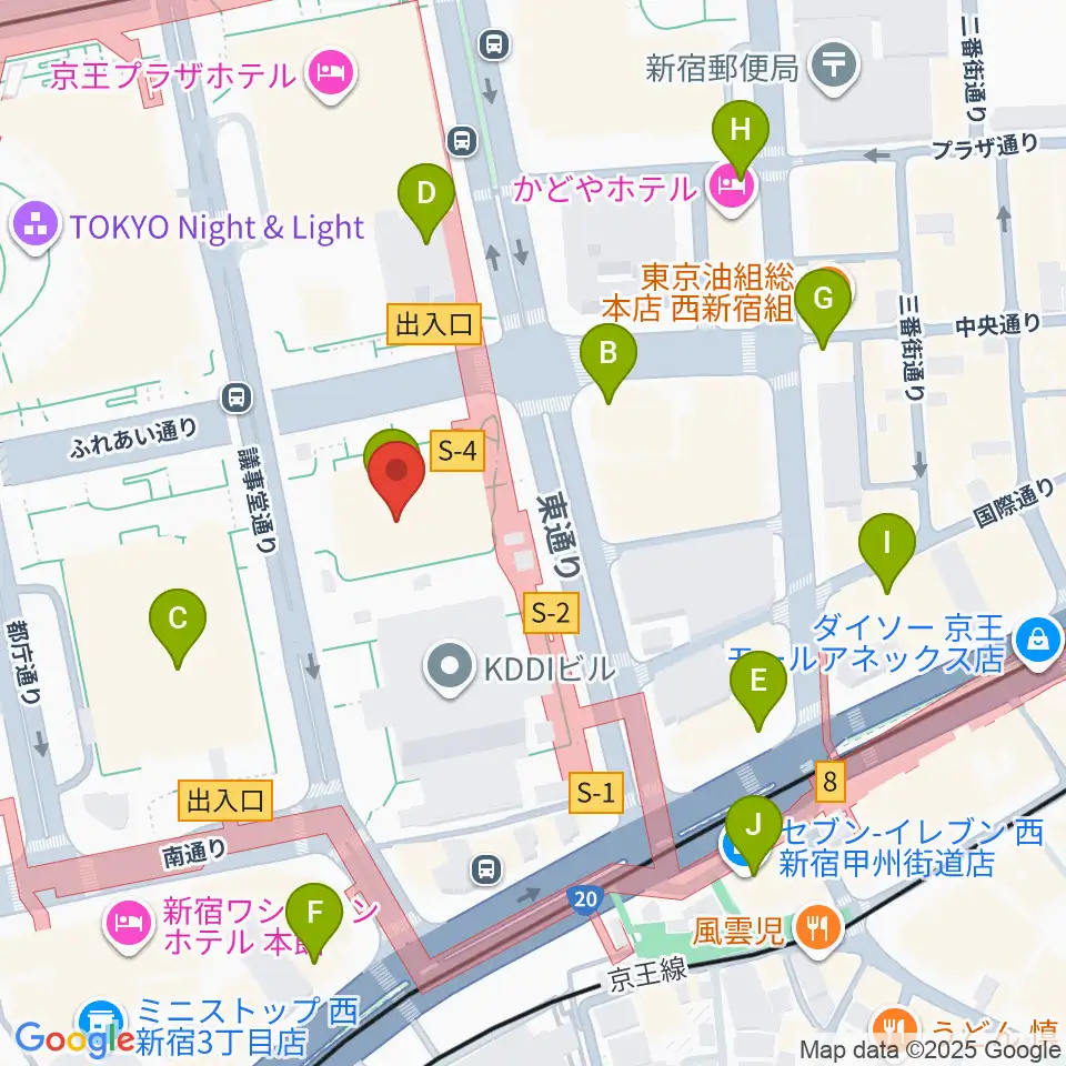宮地楽器 MUSIC JOY新宿周辺のコンビニエンスストア一覧地図