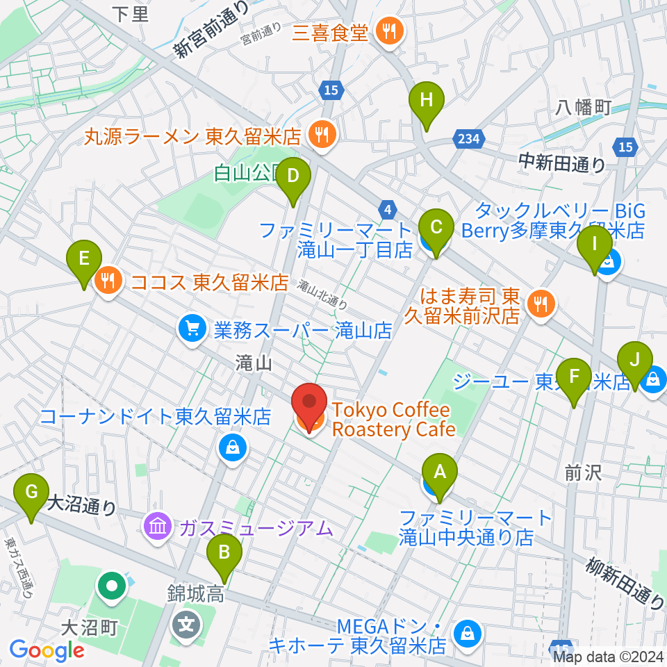 宮地楽器 滝山センター周辺のコンビニエンスストア一覧地図