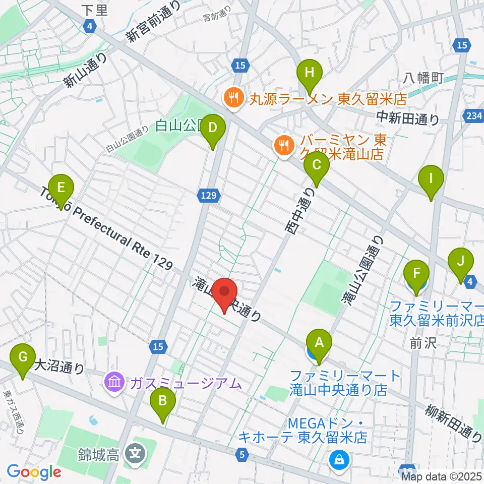 宮地楽器 滝山センター周辺のコンビニエンスストア一覧地図