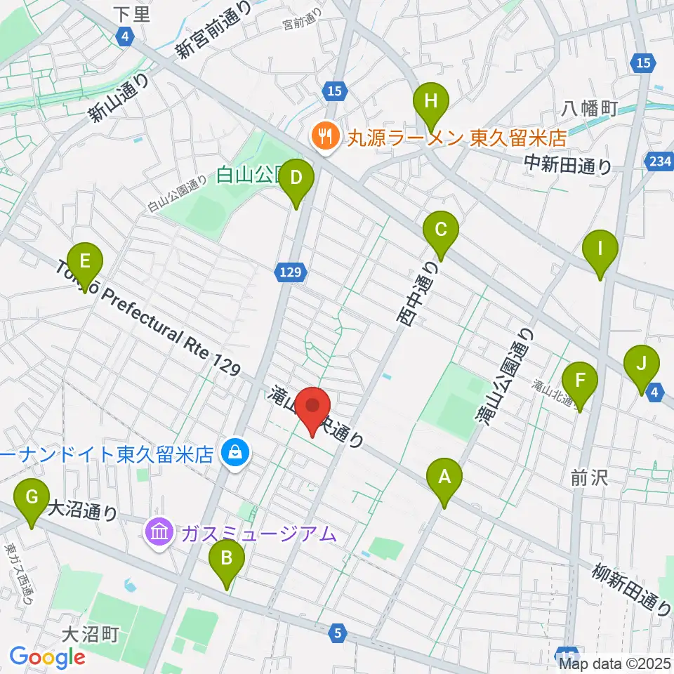 宮地楽器 滝山センター周辺のコンビニエンスストア一覧地図