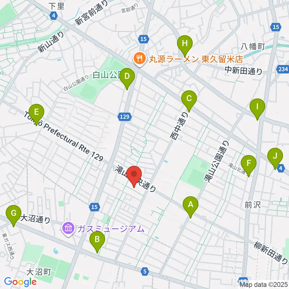宮地楽器 滝山センター周辺のコンビニエンスストア一覧地図