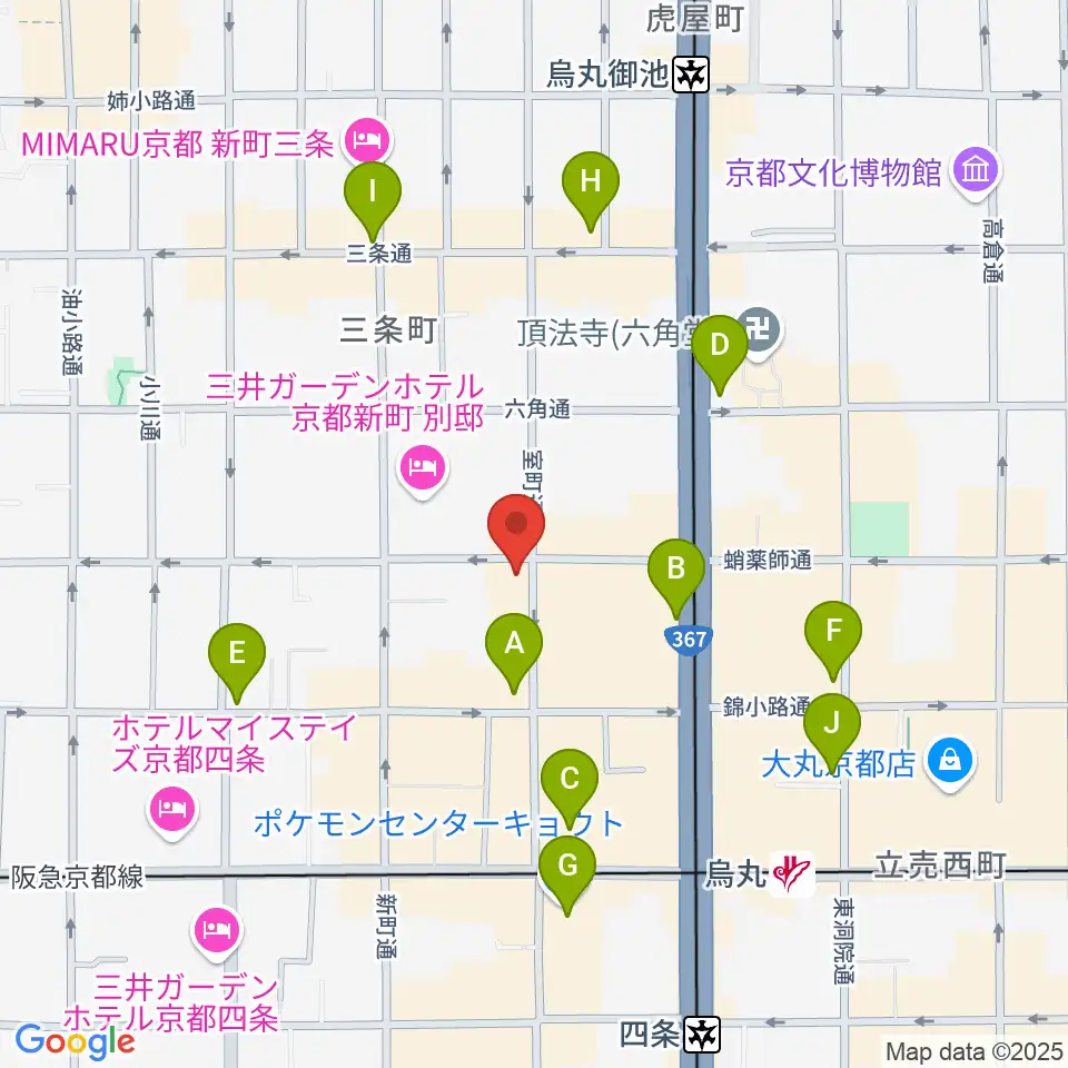 スタジオPoco四条周辺のコンビニエンスストア一覧地図