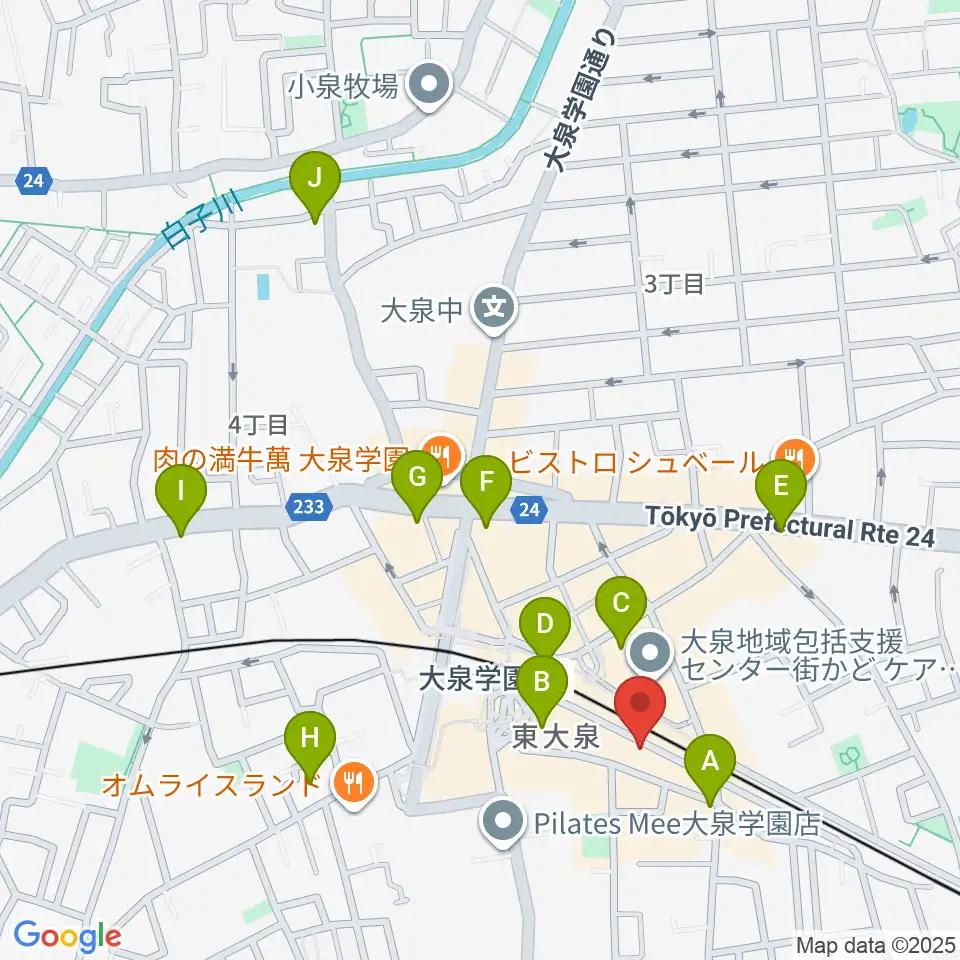 武蔵野楽器セサミクラブ周辺のコンビニエンスストア一覧地図