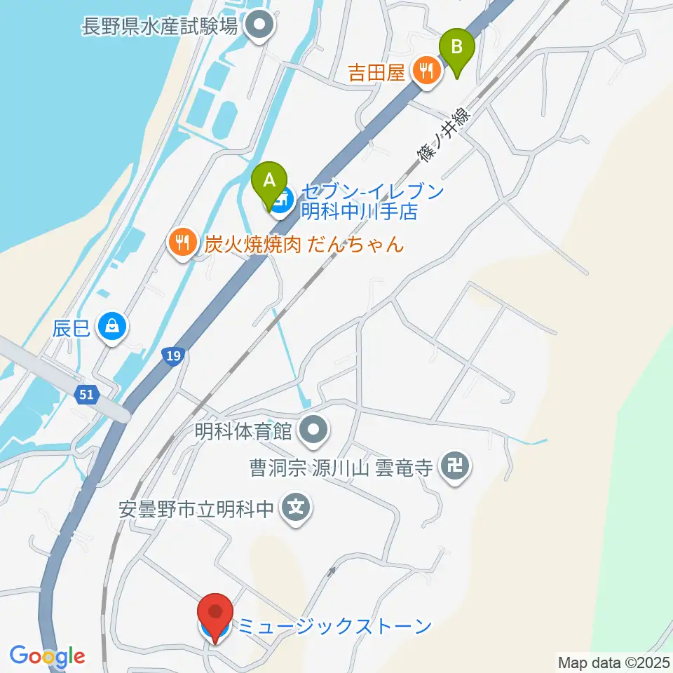 ミュージックストーン周辺のコンビニエンスストア一覧地図
