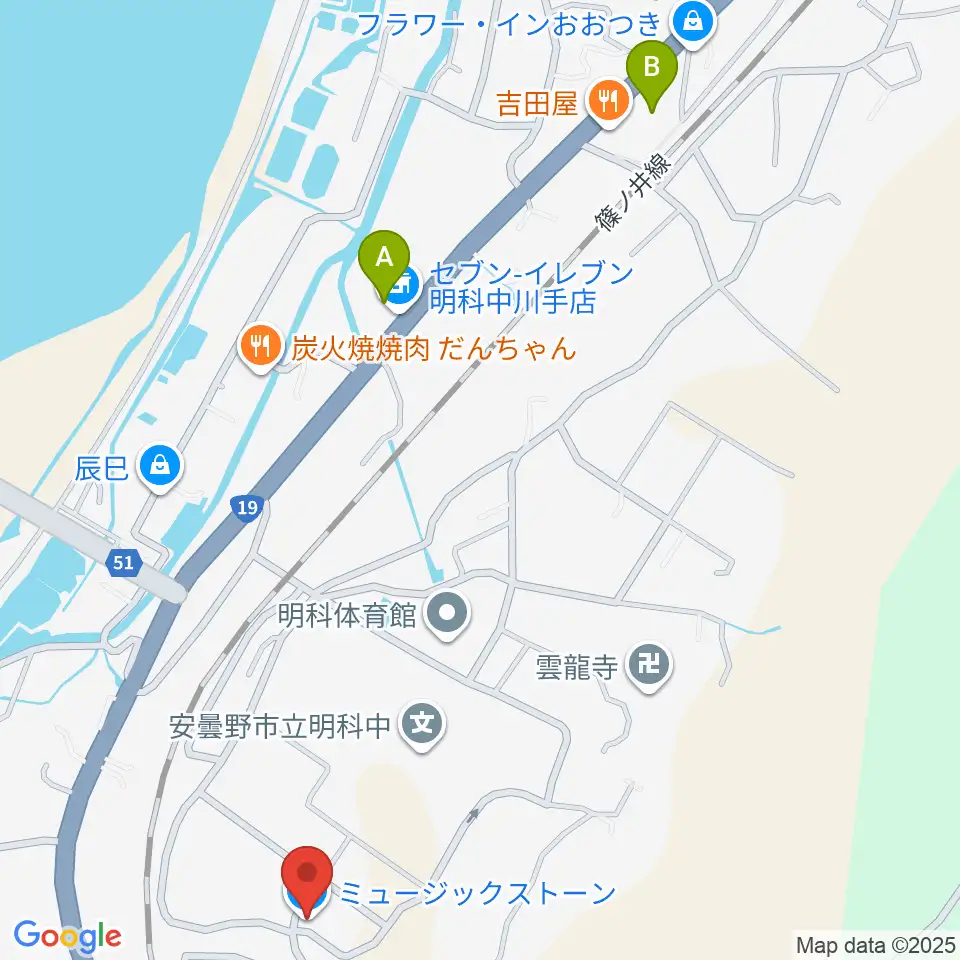 ミュージックストーン周辺のコンビニエンスストア一覧地図
