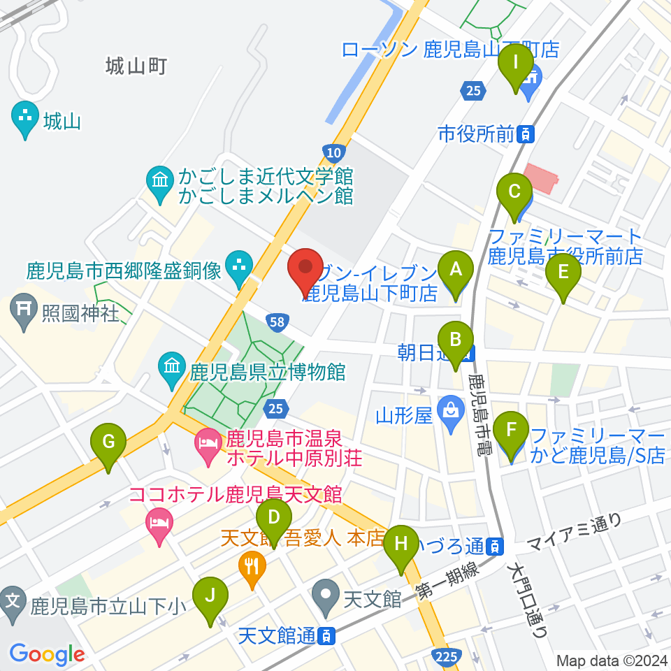 宝山ホール周辺のコンビニエンスストア一覧地図