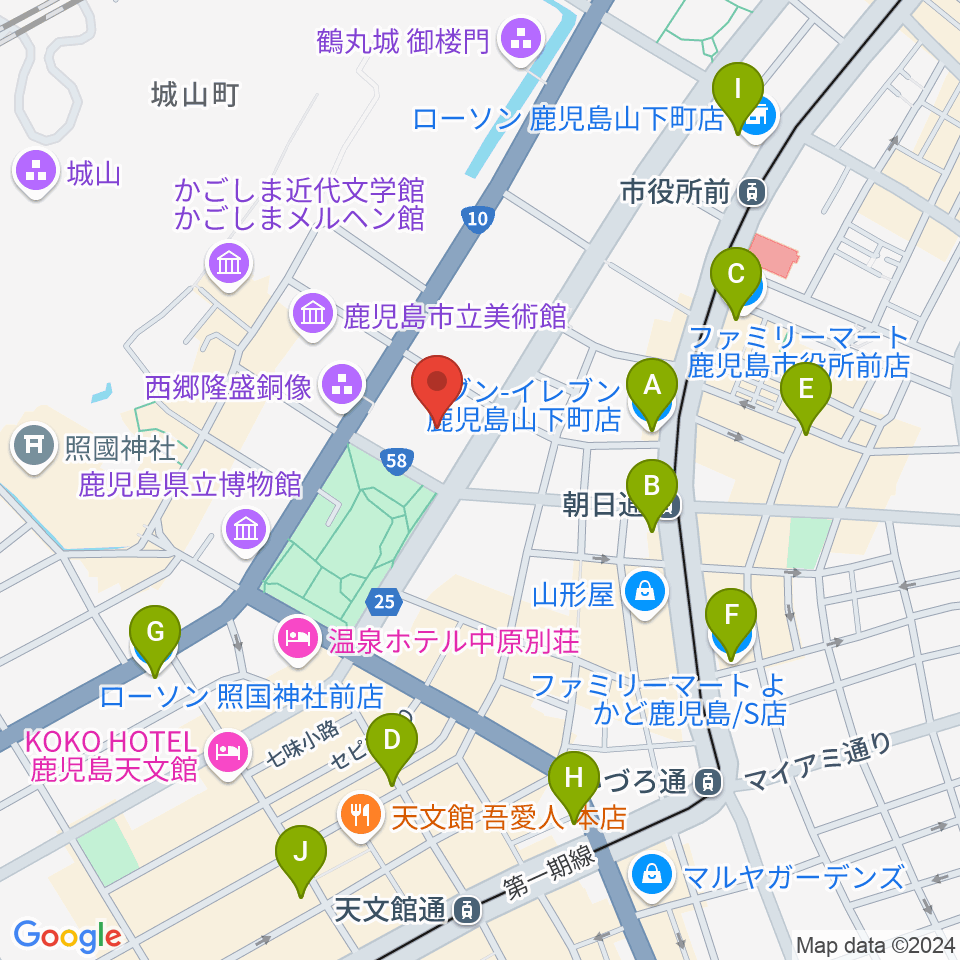 宝山ホール周辺のコンビニエンスストア一覧地図