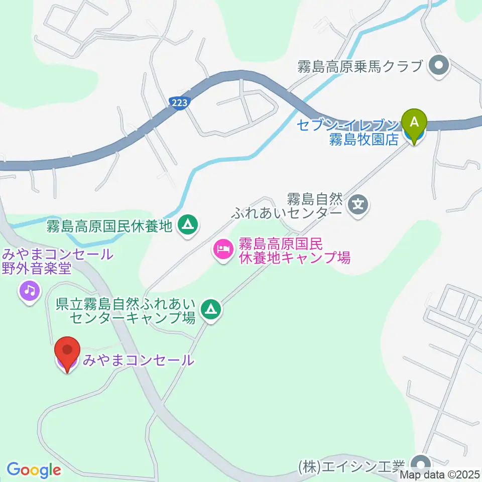 霧島国際音楽ホール みやまコンセール周辺のコンビニエンスストア一覧地図