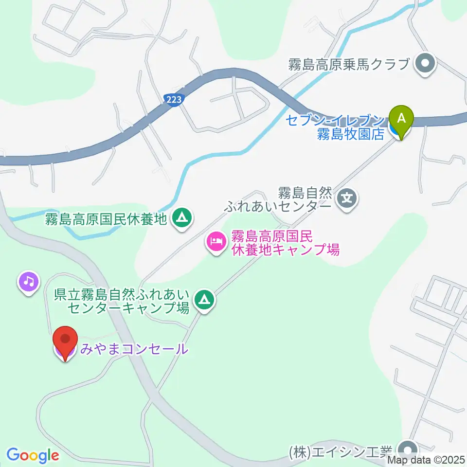 霧島国際音楽ホール みやまコンセール周辺のコンビニエンスストア一覧地図