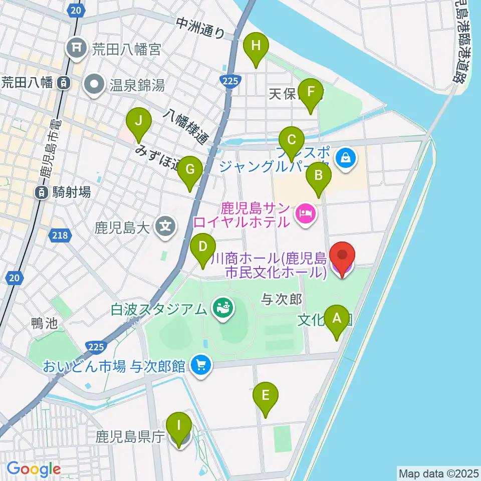 川商ホール周辺のコンビニエンスストア一覧地図