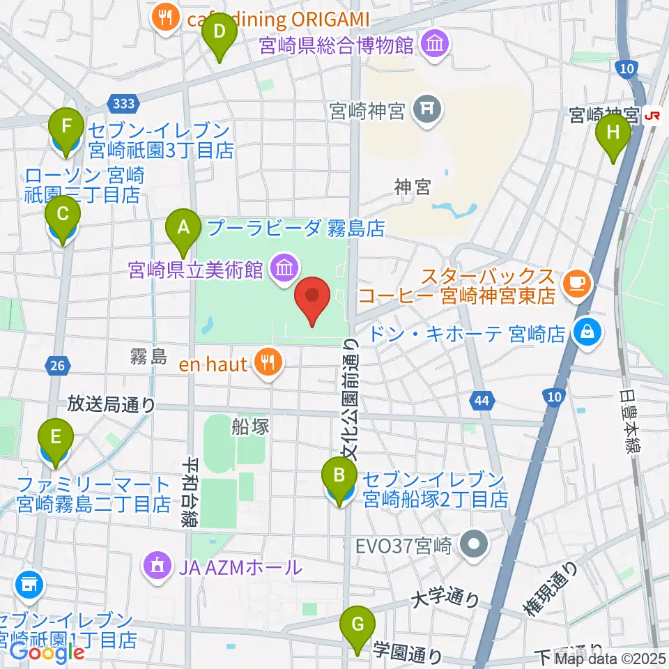 メディキット県民文化センター周辺のコンビニエンスストア一覧地図