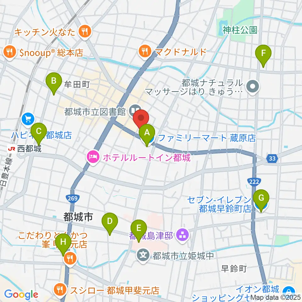 ウエルネス交流プラザ周辺のコンビニエンスストア一覧地図