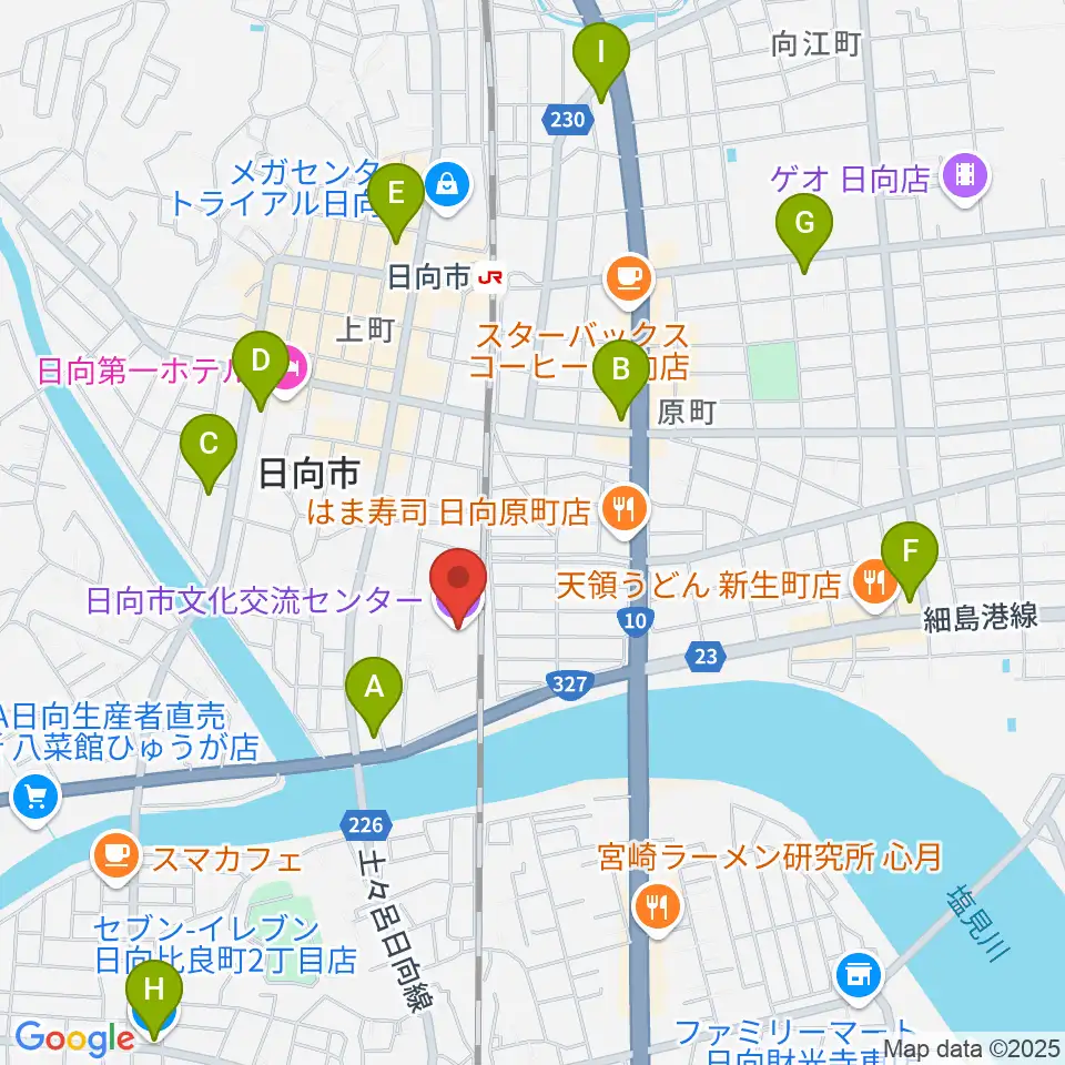 日向市文化交流センター周辺のコンビニエンスストア一覧地図
