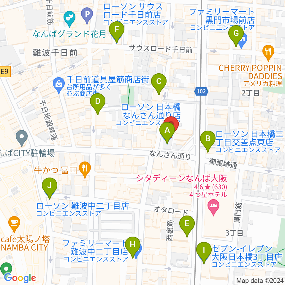 松本楽器M&Gピアノサービスセンター周辺のコンビニエンスストア一覧地図