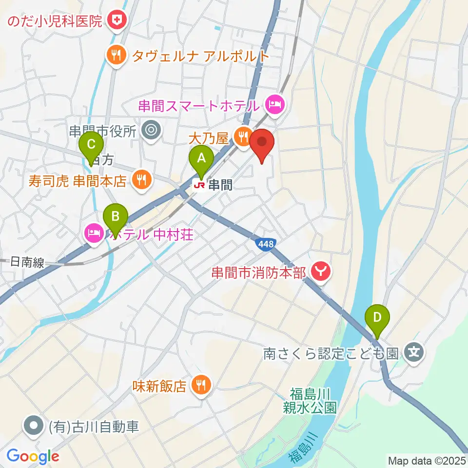 串間市文化会館周辺のコンビニエンスストア一覧地図