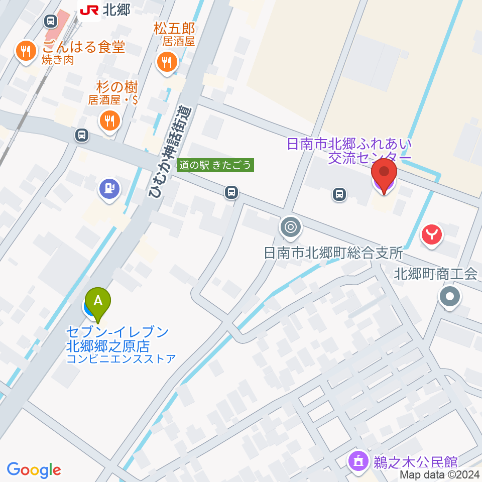 日南市北郷ふれあい交流センター周辺のコンビニエンスストア一覧地図