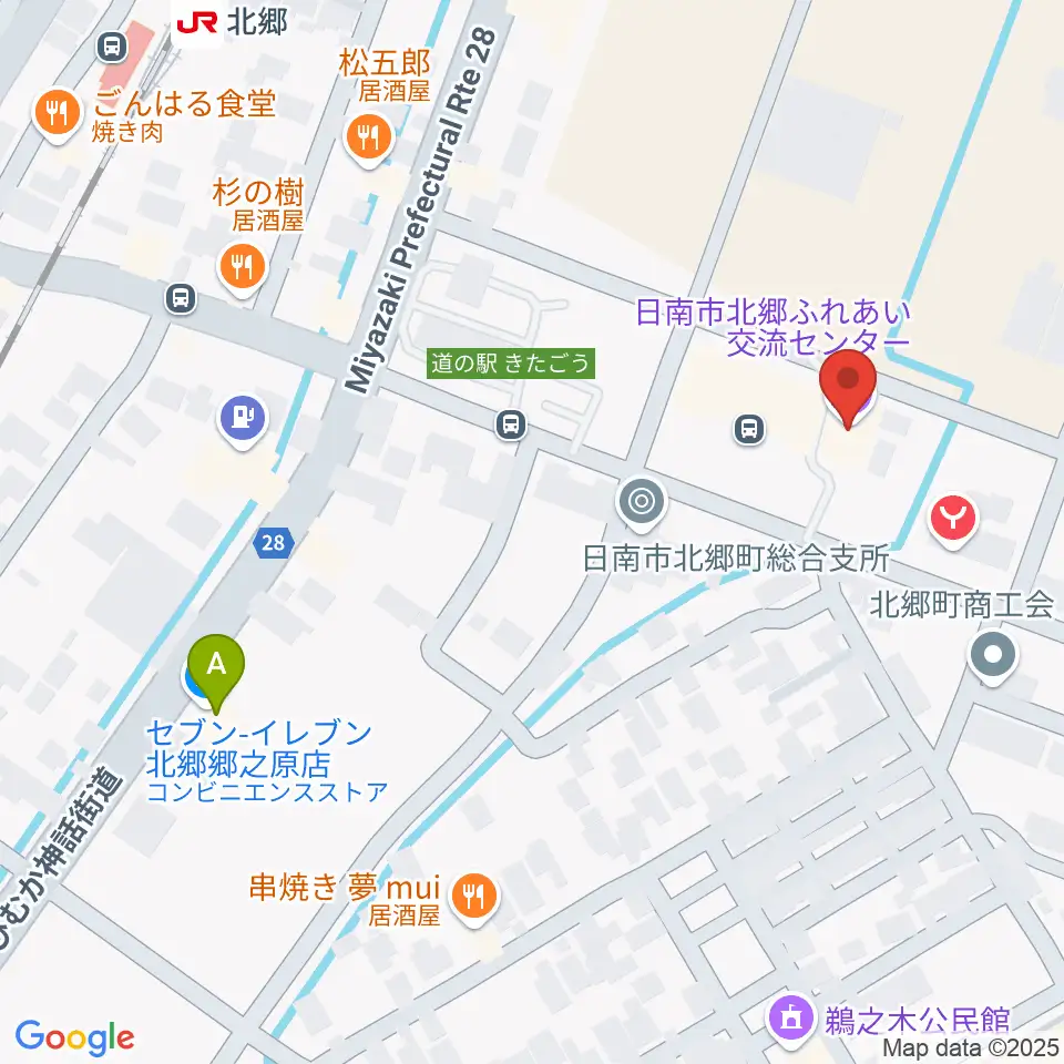 日南市北郷ふれあい交流センター周辺のコンビニエンスストア一覧地図