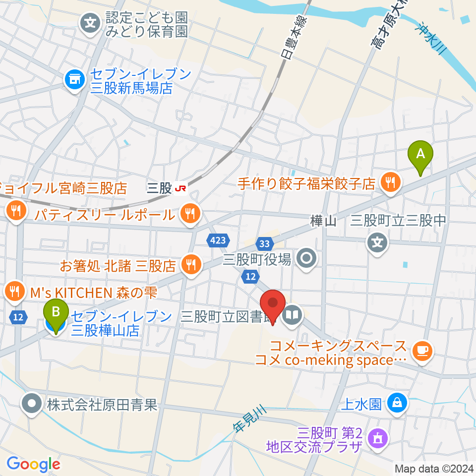 三股町立文化会館周辺のコンビニエンスストア一覧地図