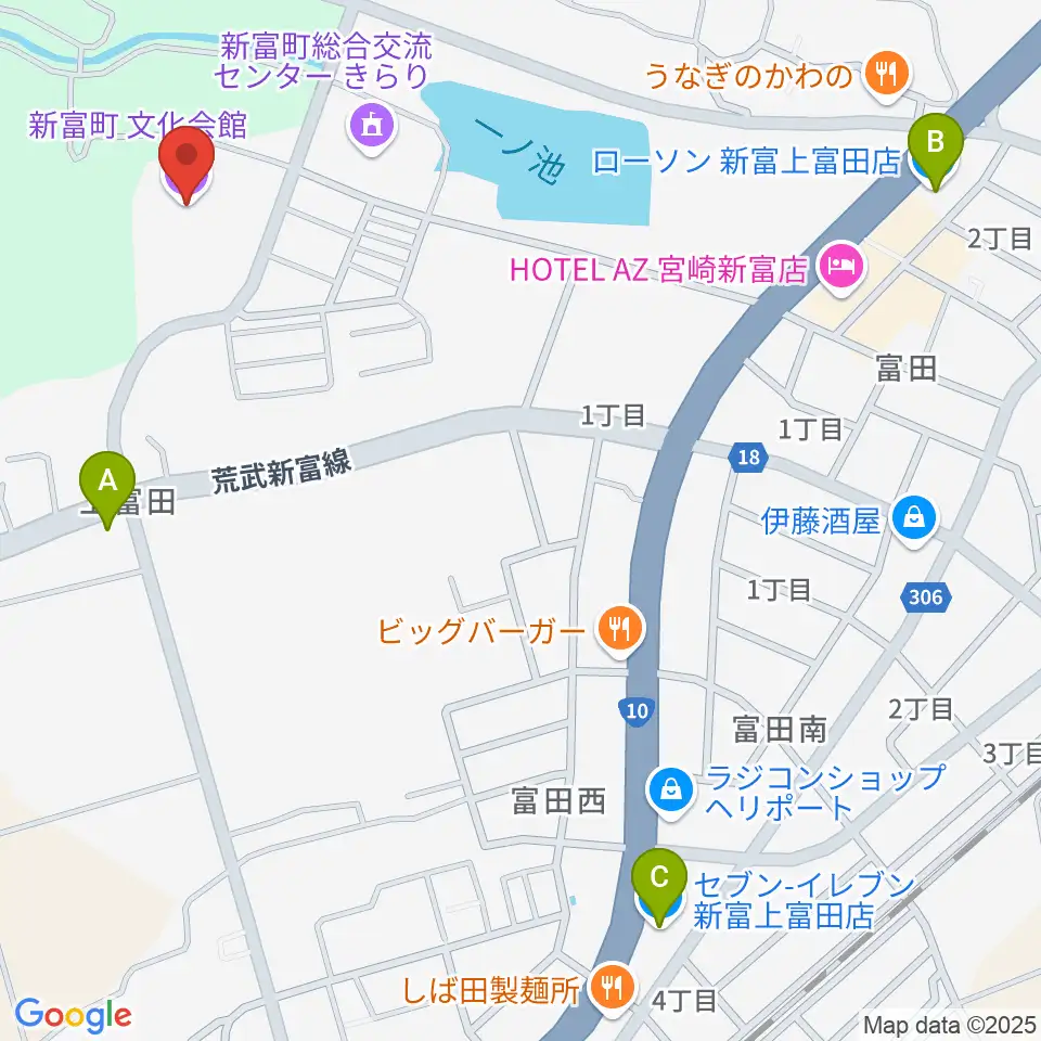 新富町文化会館周辺のコンビニエンスストア一覧地図