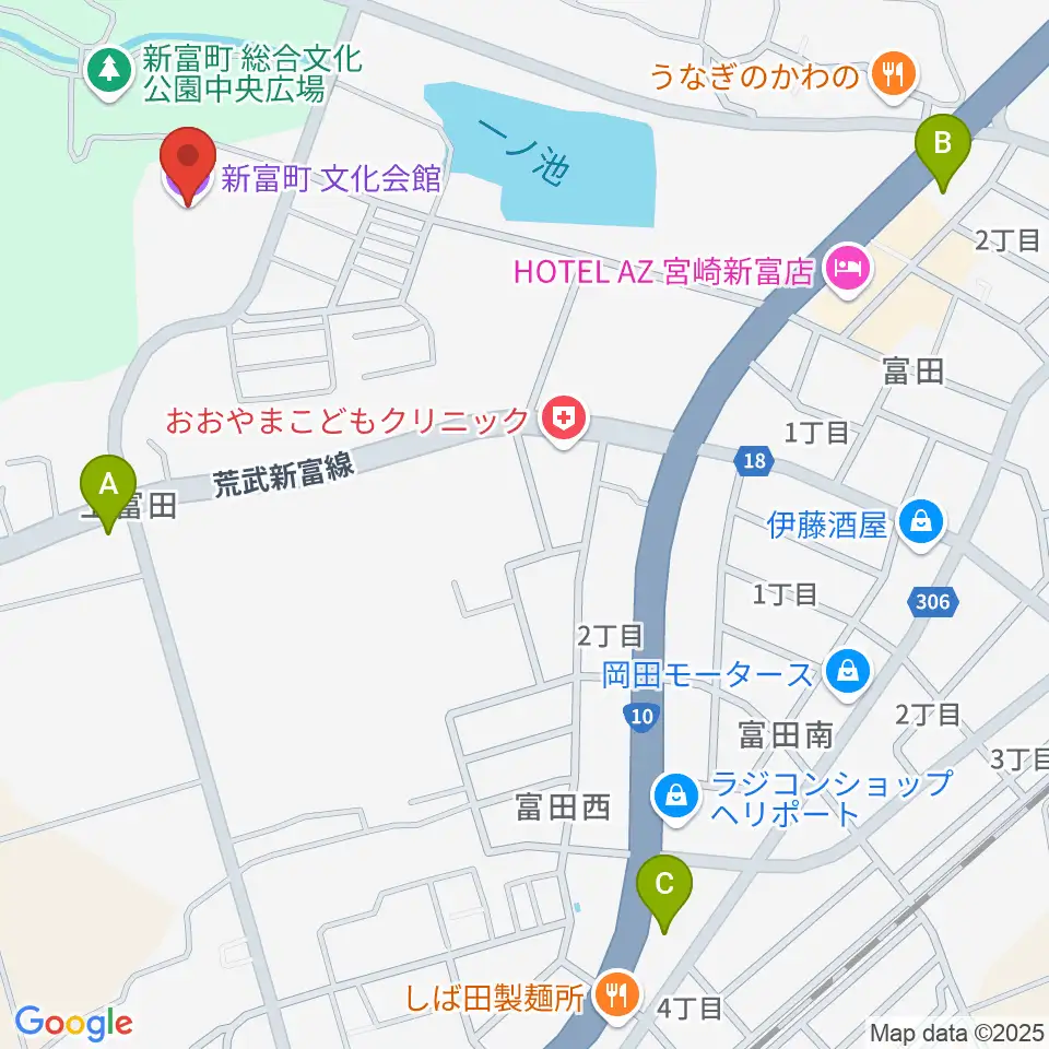 新富町文化会館周辺のコンビニエンスストア一覧地図