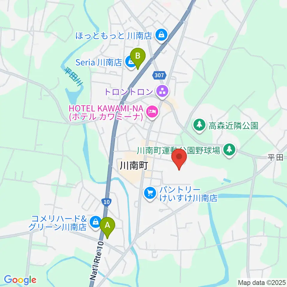 サンＡ川南文化ホール周辺のコンビニエンスストア一覧地図
