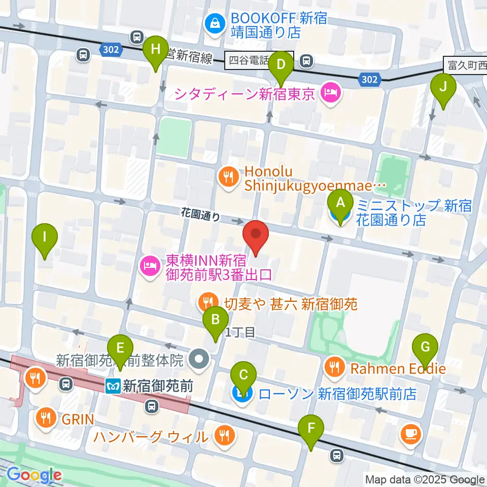 新宿リトルモンスター周辺のコンビニエンスストア一覧地図