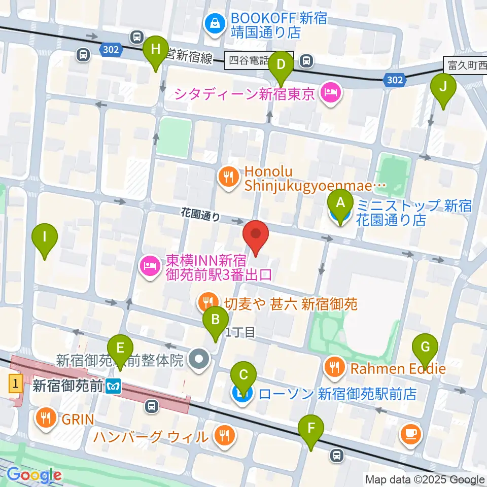 新宿リトルモンスター周辺のコンビニエンスストア一覧地図