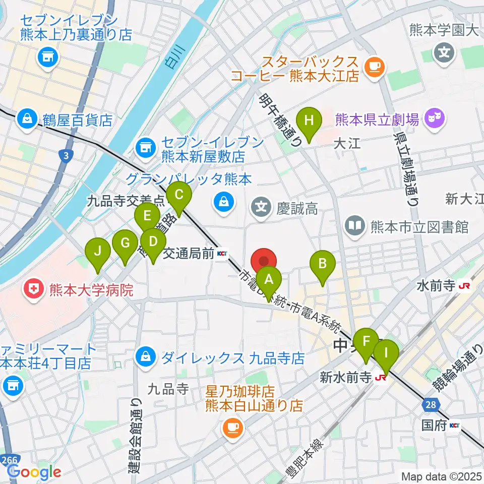 セブンカラーズアーティスト熊本校周辺のコンビニエンスストア一覧地図