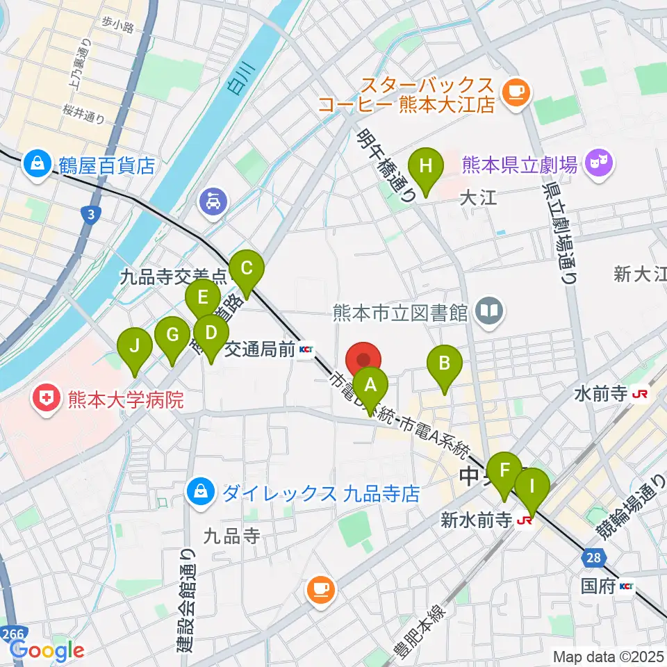 セブンカラーズアーティスト熊本校周辺のコンビニエンスストア一覧地図