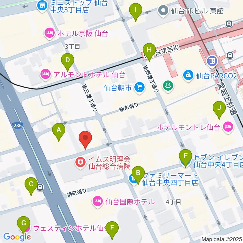 桐朋学園 子供のための音楽教室 仙台教室周辺のコンビニエンスストア一覧地図