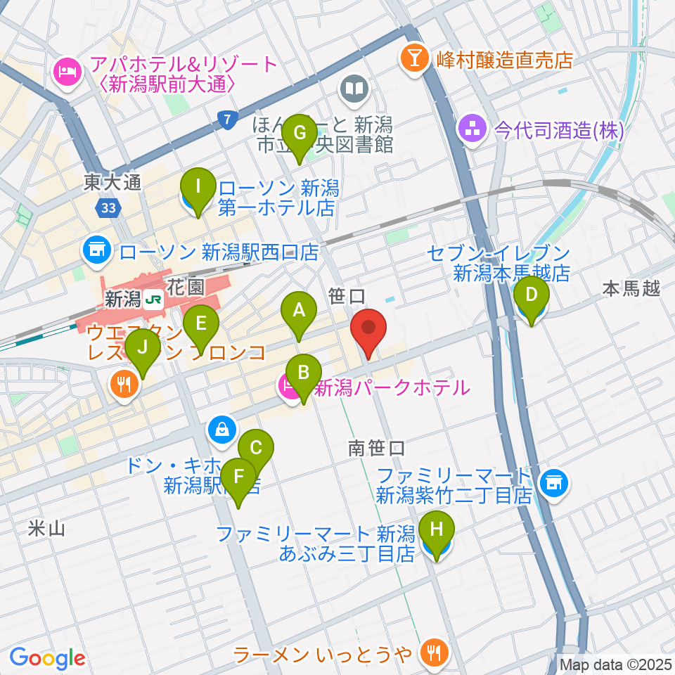 桐朋 子供のための音楽教室 新潟教室周辺のコンビニエンスストア一覧地図