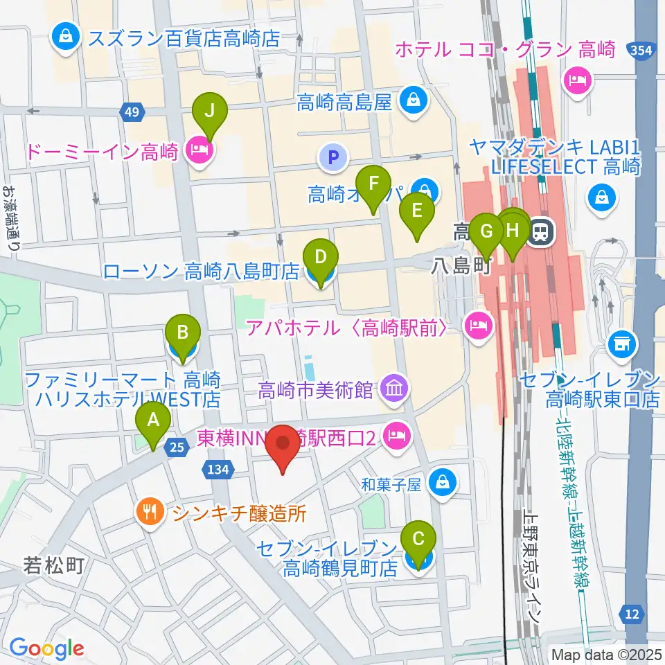 桐朋 子供のための音楽教室 高崎教室周辺のコンビニエンスストア一覧地図