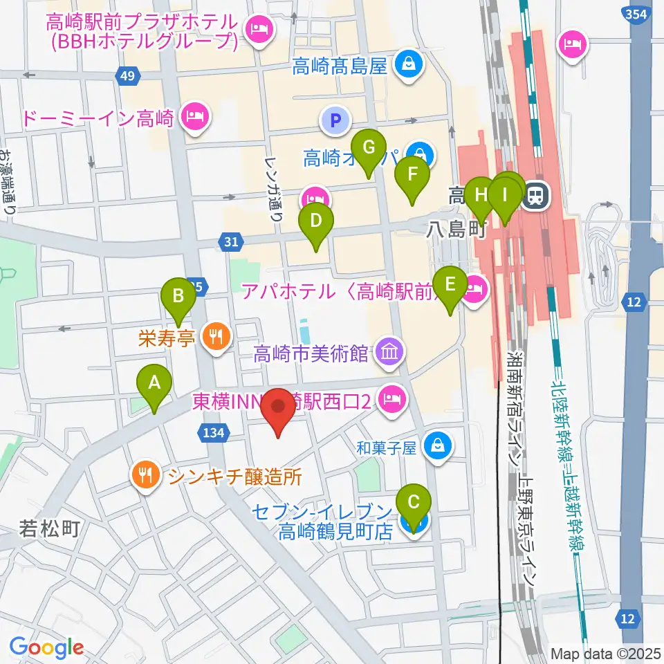 桐朋 子供のための音楽教室 高崎教室周辺のコンビニエンスストア一覧地図