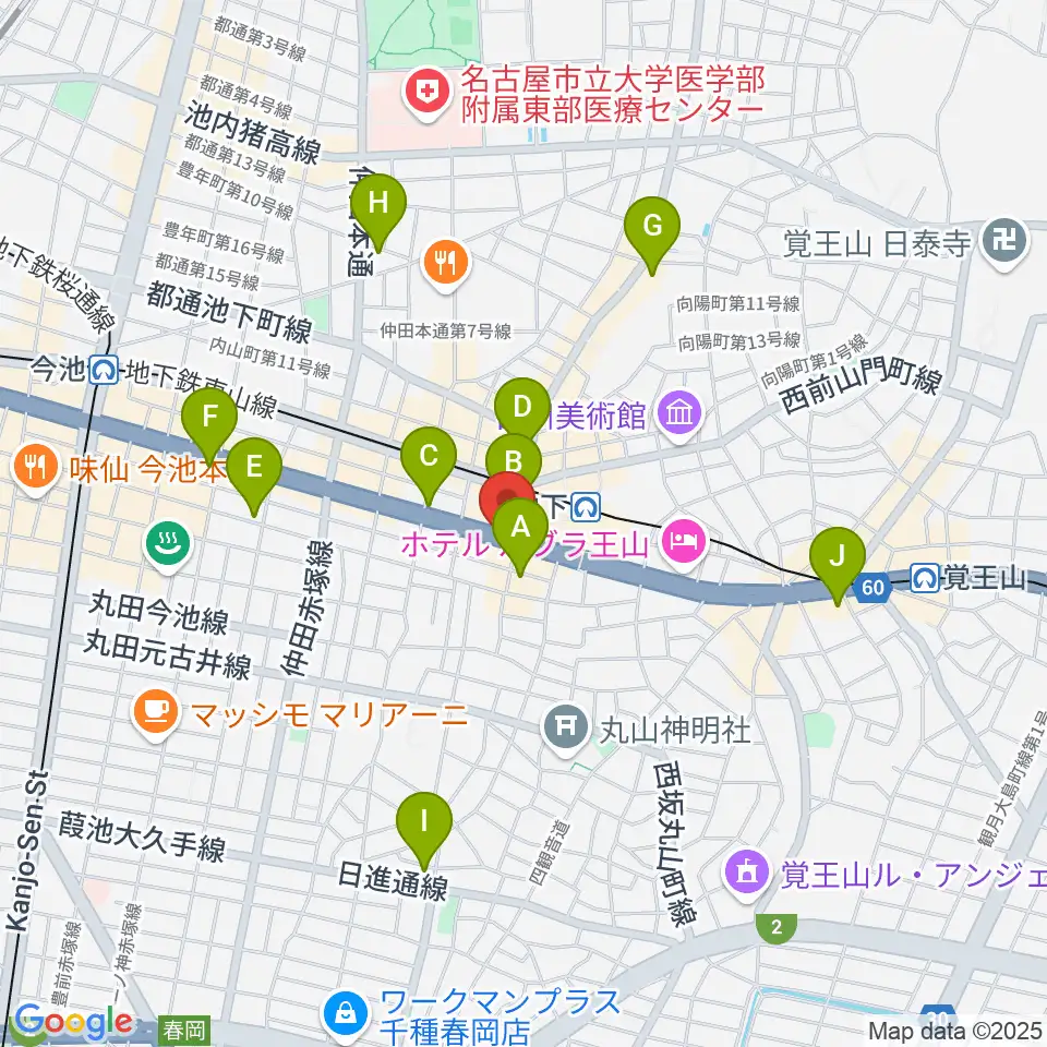 日響楽器 池下店周辺のコンビニエンスストア一覧地図