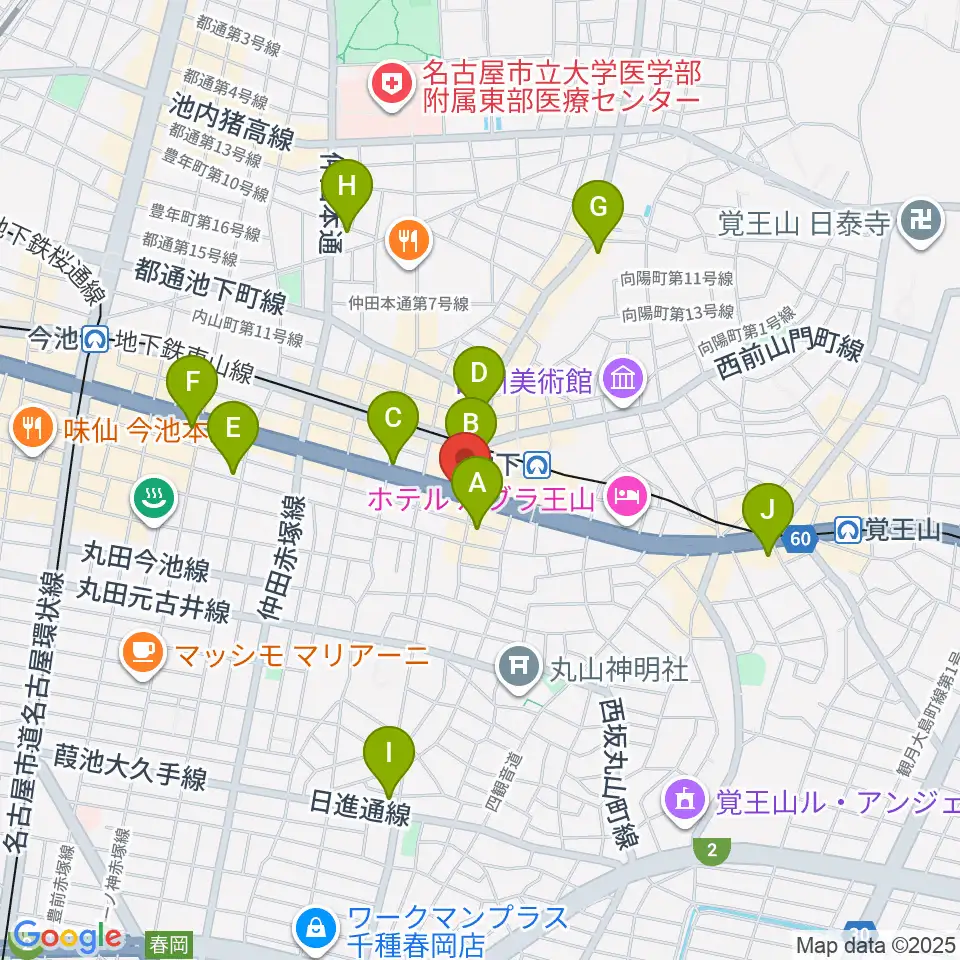 日響楽器 池下店周辺のコンビニエンスストア一覧地図