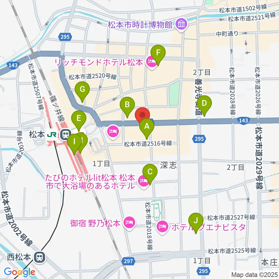 桐朋 子供のための音楽教室 松本教室周辺のコンビニエンスストア一覧地図