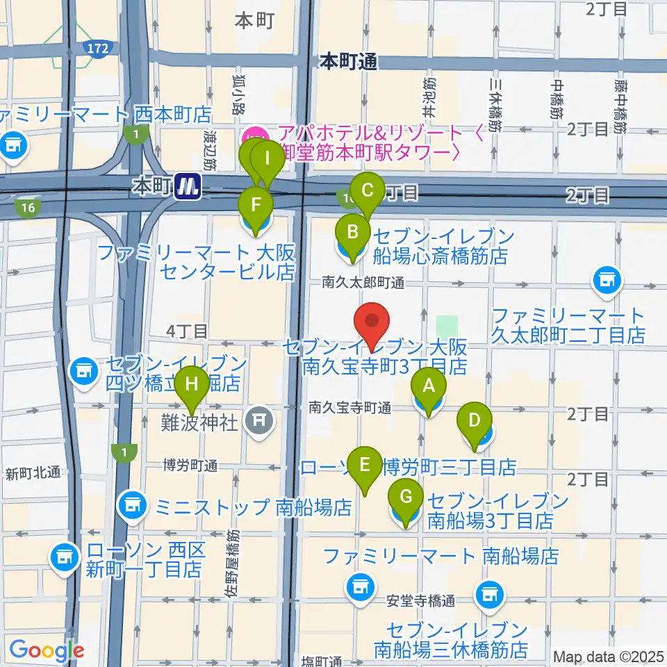 桐朋 子供のための音楽教室 大阪教室周辺のコンビニエンスストア一覧地図