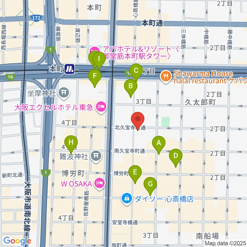 桐朋 子供のための音楽教室 大阪教室周辺のコンビニエンスストア一覧地図