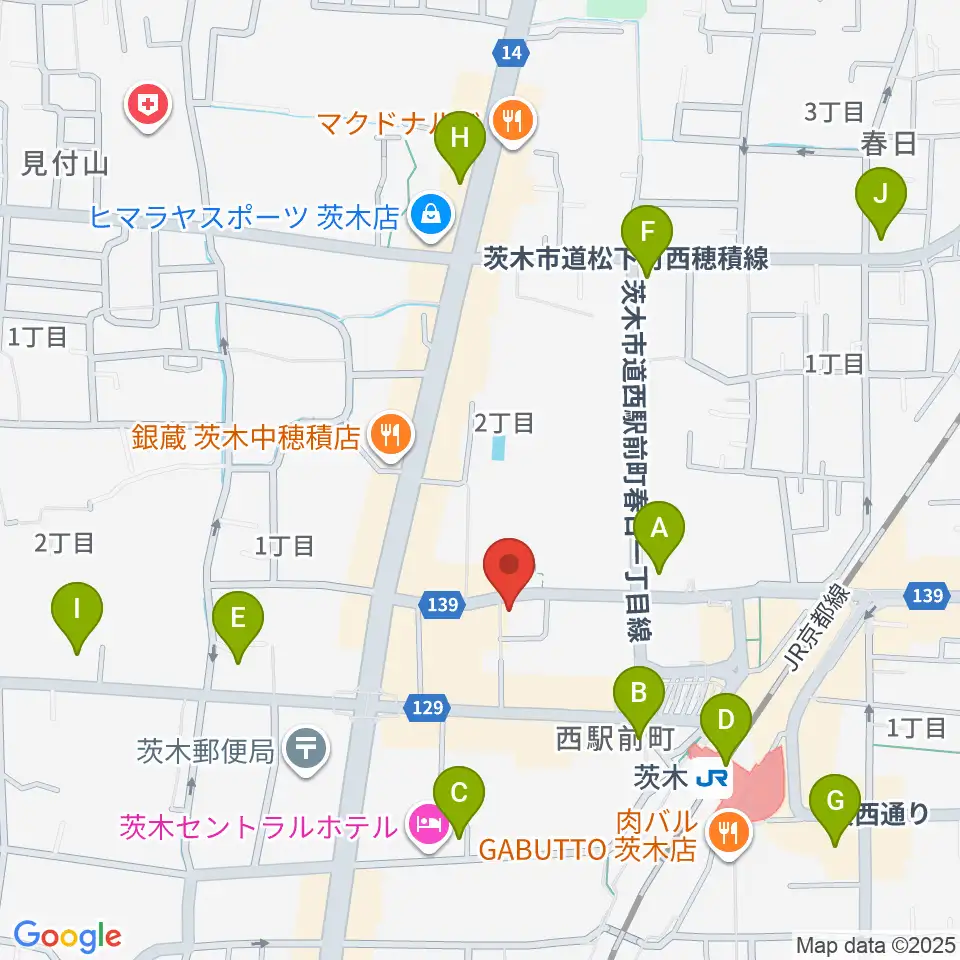 桐朋 子供のための音楽教室 茨木教室周辺のコンビニエンスストア一覧地図