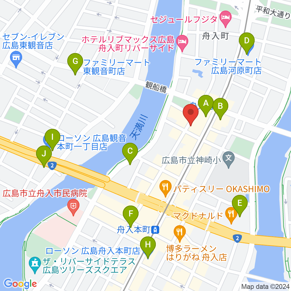 桐朋 子供のための音楽教室 広島教室周辺のコンビニエンスストア一覧地図