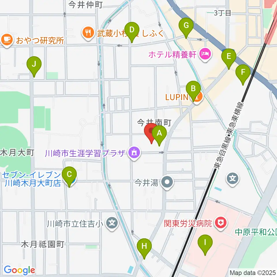 シャコンヌ音楽教室周辺のコンビニエンスストア一覧地図