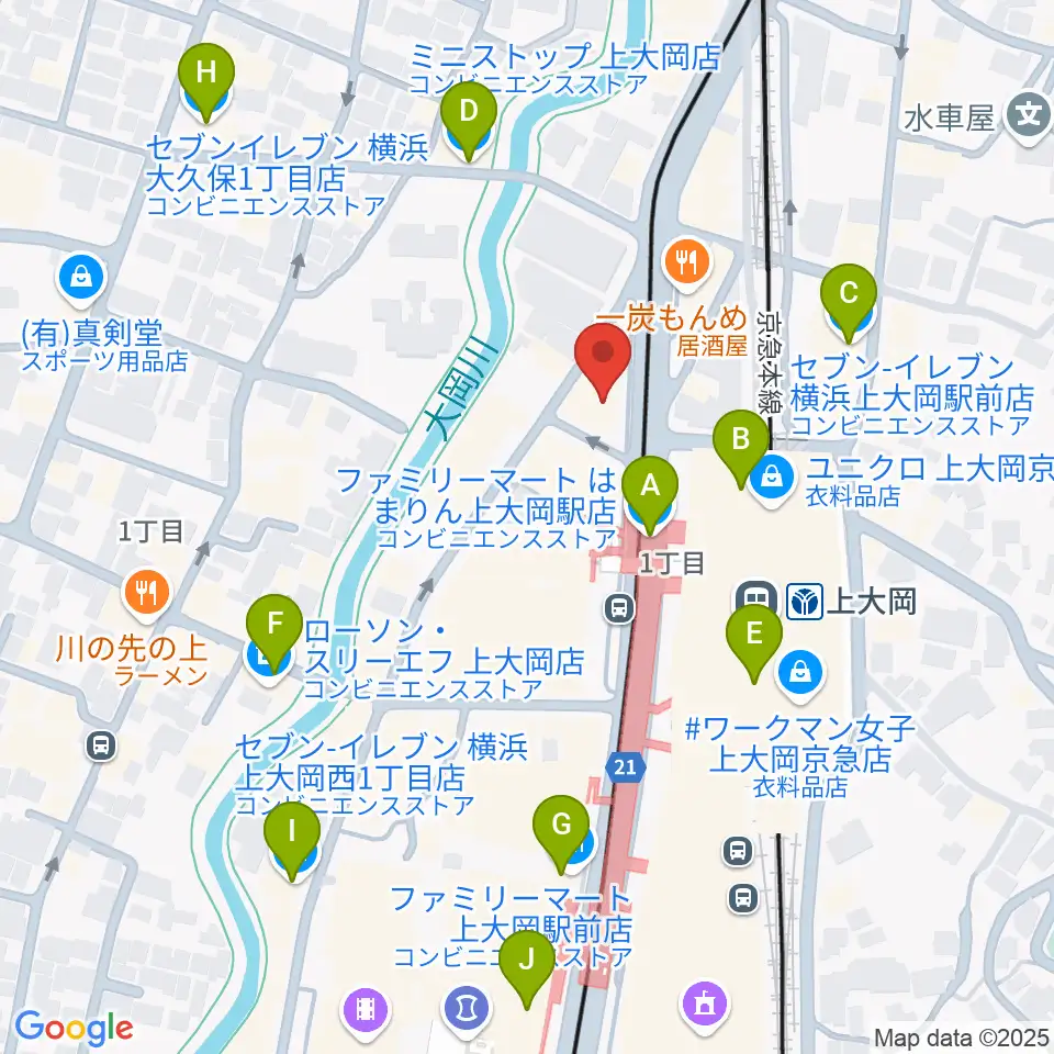 フレンド楽器 ソナーレ上大岡周辺のコンビニエンスストア一覧地図