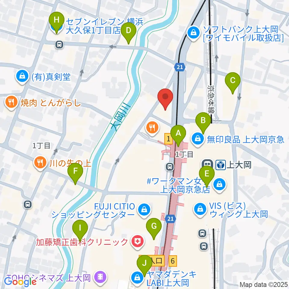 フレンド楽器 ソナーレ上大岡周辺のコンビニエンスストア一覧地図