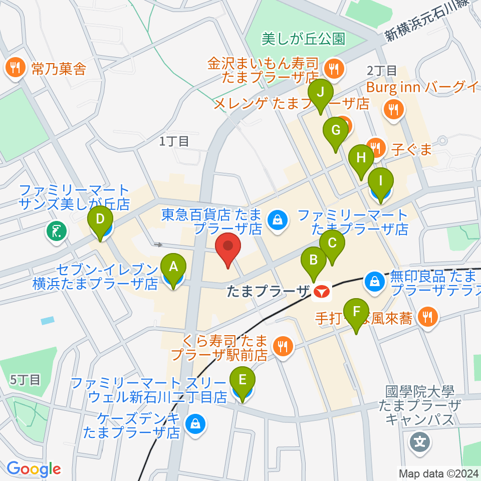 音教楽器店周辺のコンビニエンスストア一覧地図