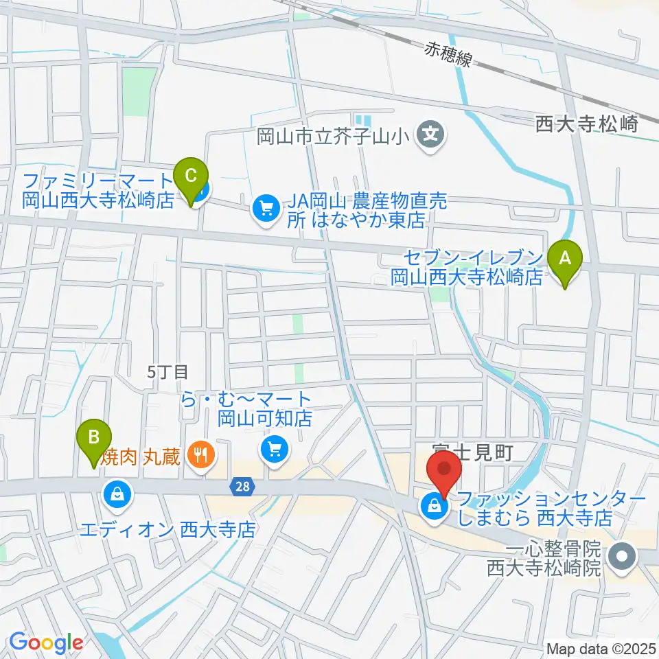 こだま楽器周辺のコンビニエンスストア一覧地図