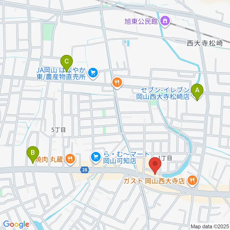 こだま楽器周辺のコンビニエンスストア一覧地図