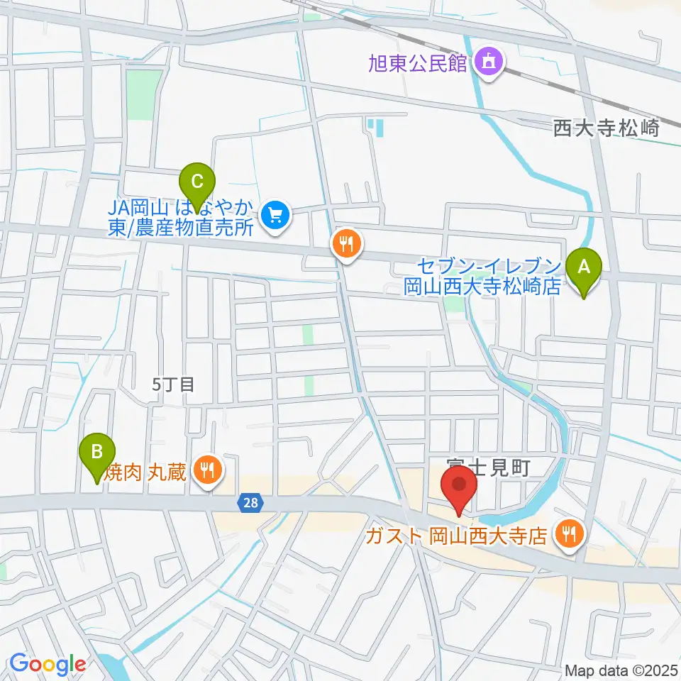 こだま楽器周辺のコンビニエンスストア一覧地図