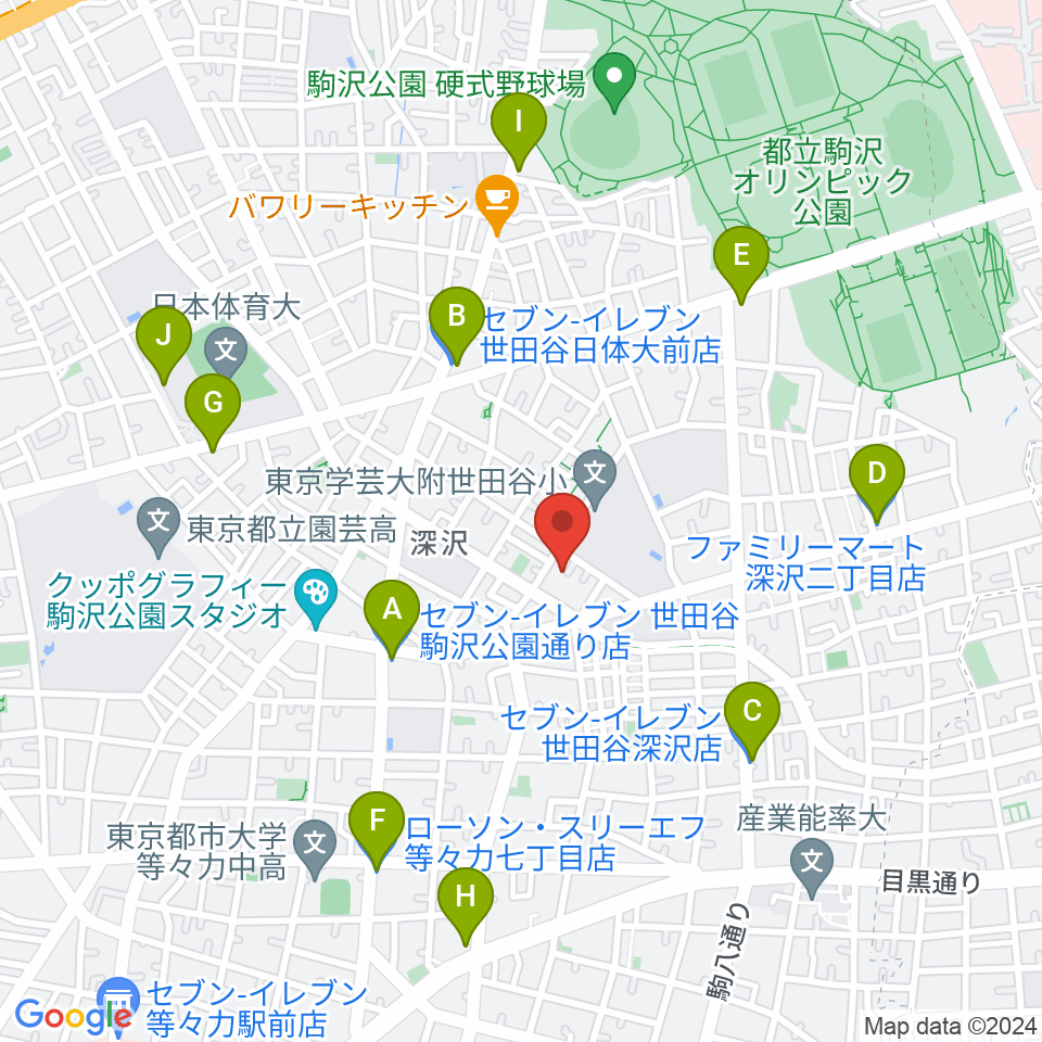 アライブレコーディングスタジオ周辺のコンビニエンスストア一覧地図